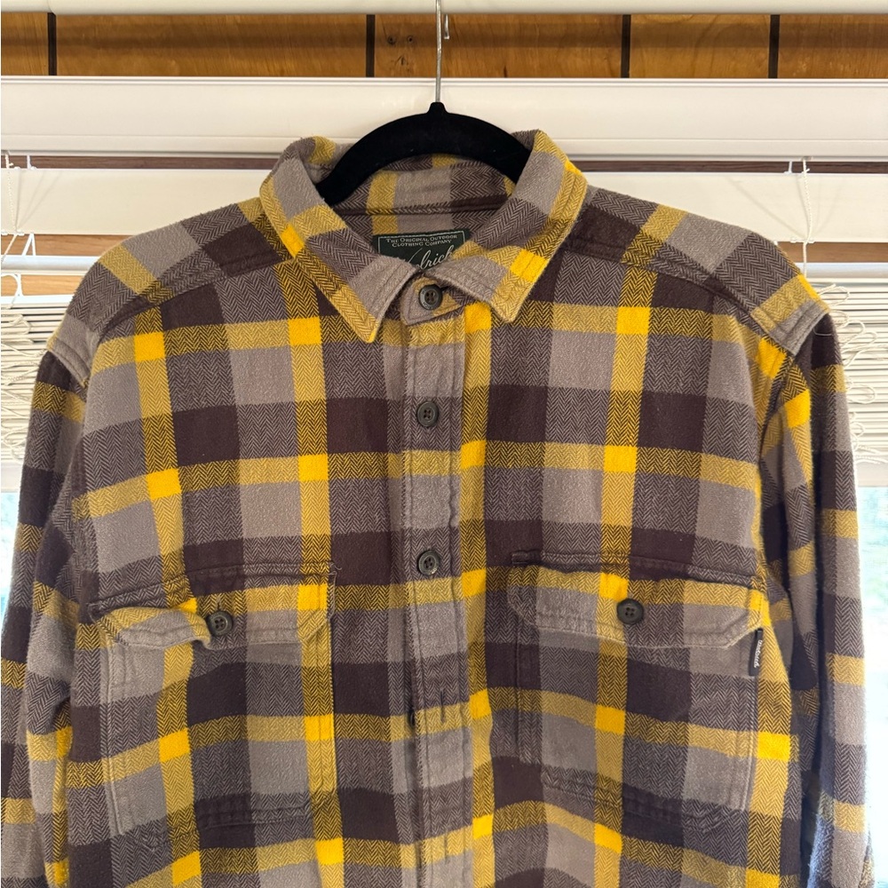 Really nice Woolrich flannel, yellow and gray